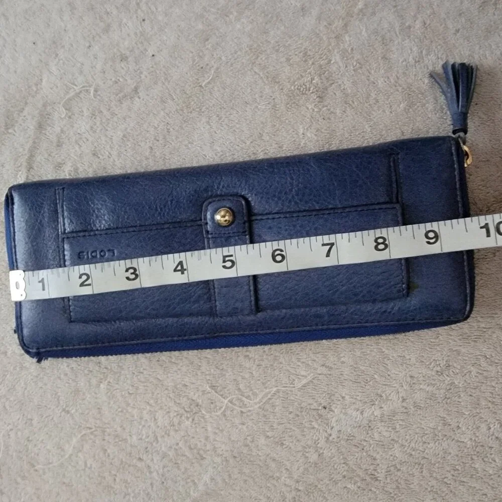 NWOT Lodis Zip Around Continental Blue Extra Long Wallet or Clutch Purse